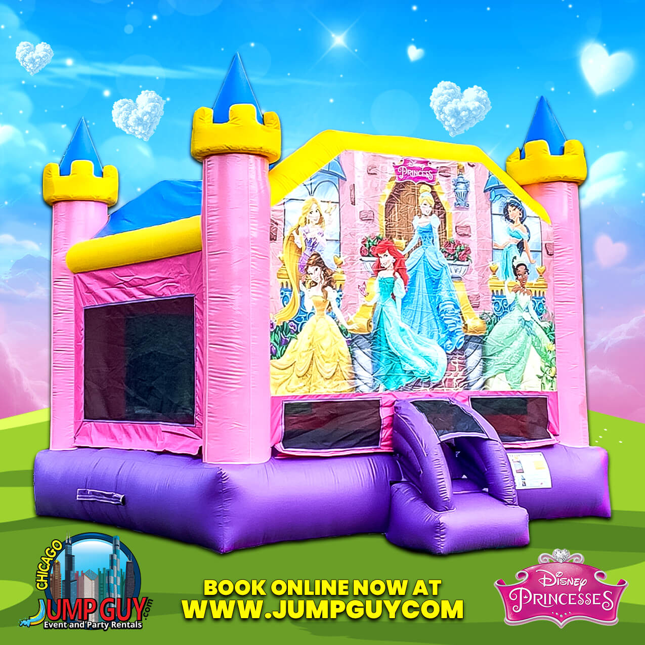 Disney Princess Bounce House rental for Barrington IL events in ZIP code 60010
