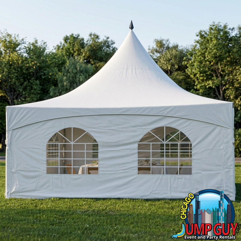 side walls high peak frame tent rental for Barrington IL events in ZIP code 60010