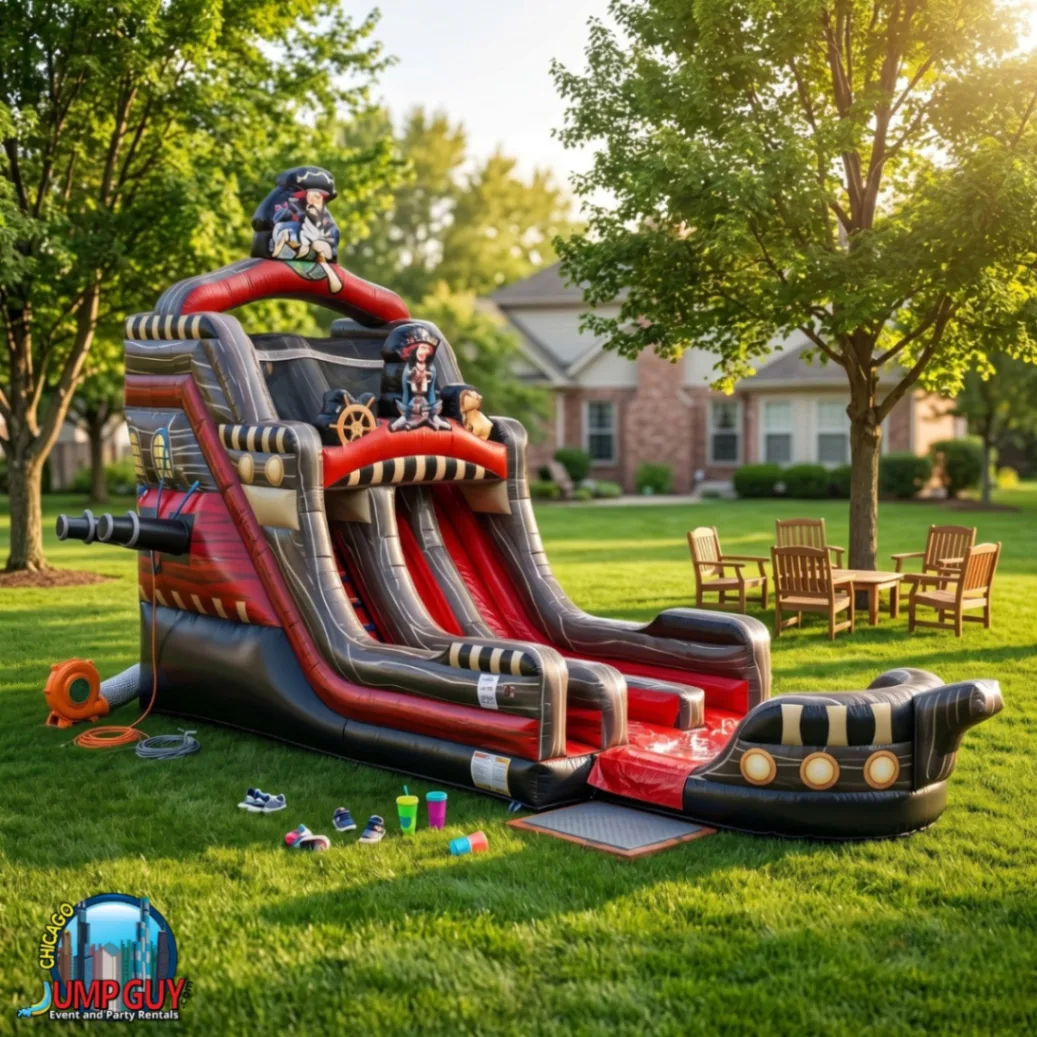 Black Pearl BACKYARD 22ft Dual Lane Water Slide rental for Barrington IL events in ZIP code 60010 Black Pearl BACKYARD 22ft Dual Lane Water Slide rental for Barrington IL events in ZIP code 60010