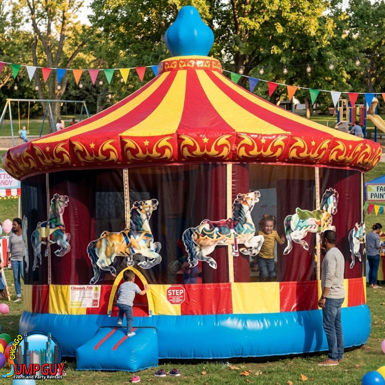 carousel bounce house barrington rental for Barrington IL events in ZIP code 60010